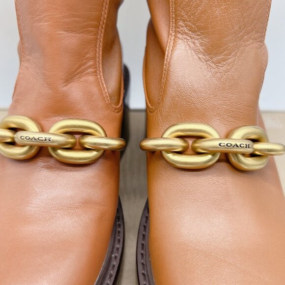 COACH Kenna Women’s Ankle Boots Platform Booties Brown Leather Block Heel US 5 B - Picture 7 of 15